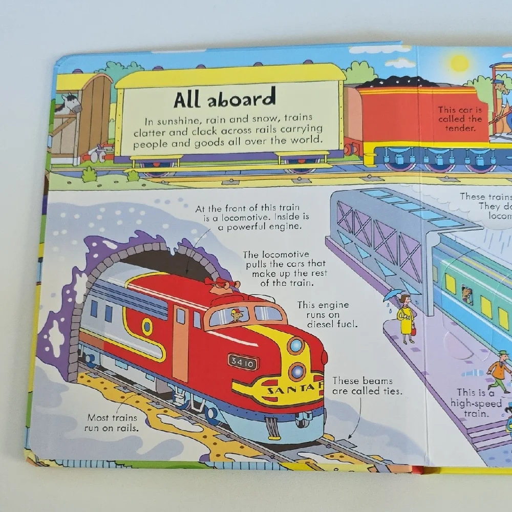 Look Inside Trains Book - Over 50 Flaps To Lift - Hardcover